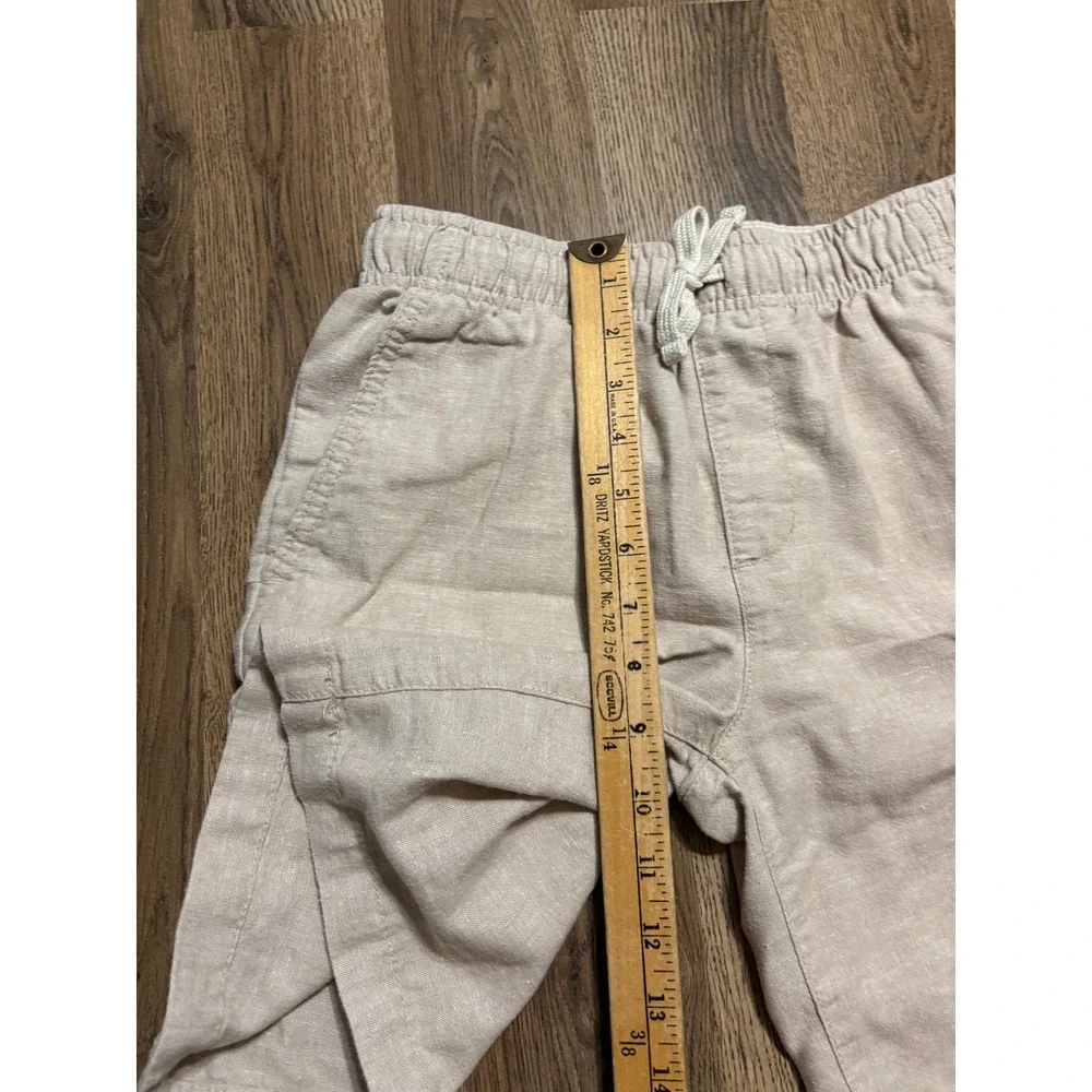 Old Navy Shorts Boys Size XL Beige Linen Blend Drawstring Elastic Waist Casual